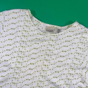 Classic Elements Girls White Floral Embroidered T-Shirt Size‎ M (10-12)
